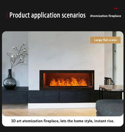 Elektrinis 3D LED židinys su vandens garų liepsna